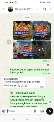 Testimonial Papan Bunga Pernikahan cirompang