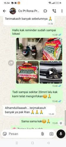 Testimonial Papan Bunga cirompang